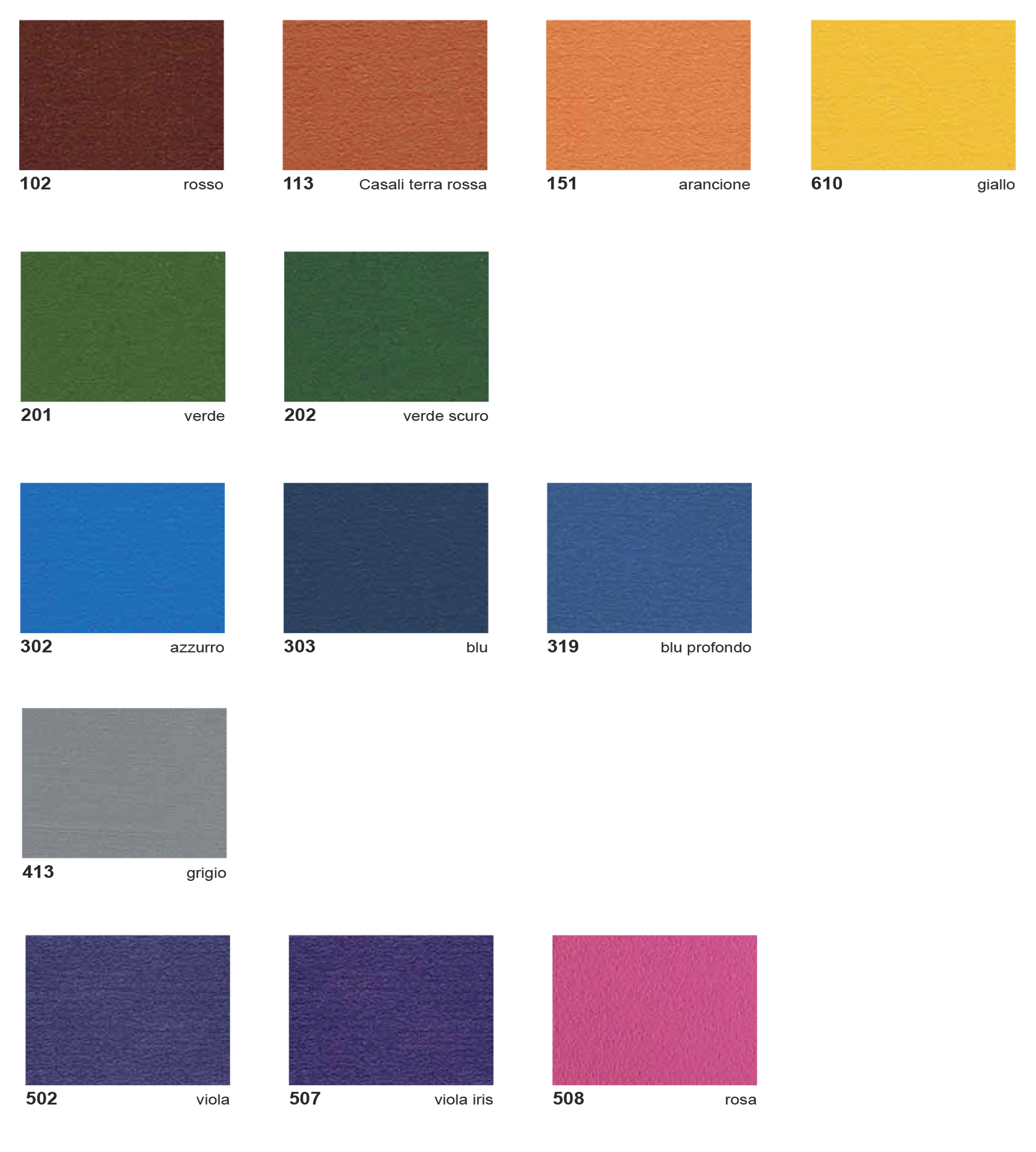 Gamma completa colori resine Casali Sport